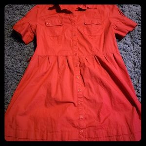 Red shirt dress